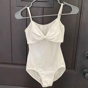 White Leotard with bow on the front
